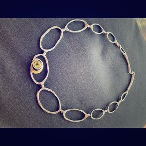 Sterling silver necklace with citrine.